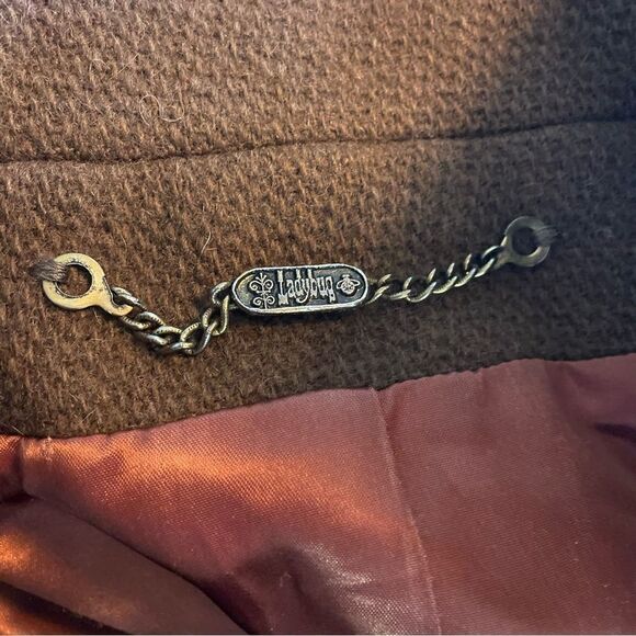 Vintage Ladybug 100% wool coat brown size 5 juniors women’s 1960s jacket belted - Picture 4 of 13